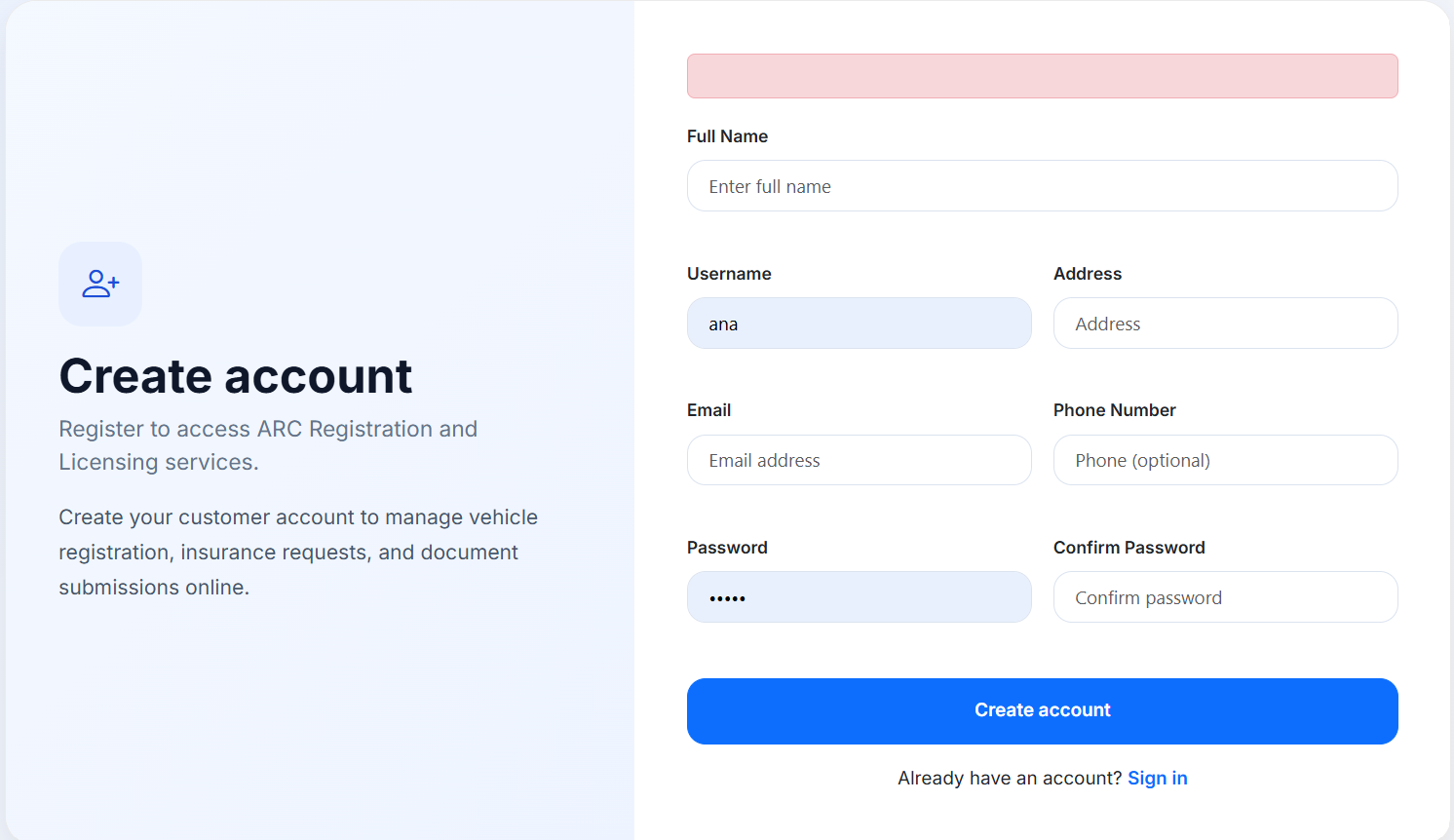 LTOApp Register Page