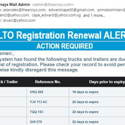 LTO Registration Alert